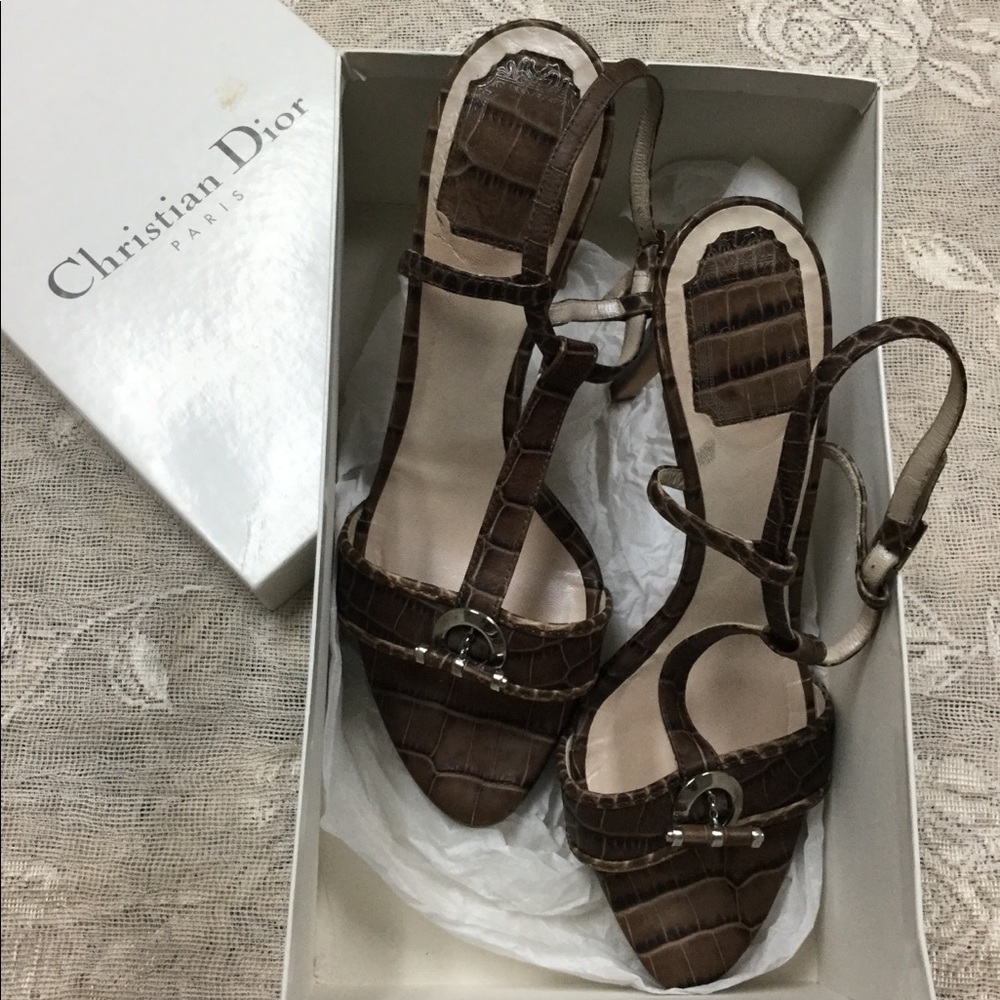 Dior croc embossed leather Platform